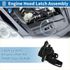 Black plastic bonnet latch assembly with spring mechanism for Toyota Venza 2009-2015 shown from back side