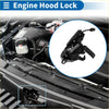 Black bonnet latch assembly for Toyota Venza with spring-loaded hood lock and integrated electrical connector backside view