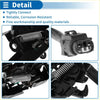 Black plastic and metal bonnet latch assembly with coiled spring for toyota venza 2009 to 2016 back side view