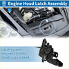 Black plastic bonnet latch assembly with spring mechanism for toyota venza 2009-2016 shown from back side
