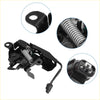 Black plastic and metal bonnet latch lock assembly with spring for 2008-2010 Toyota Highlander shown from back side