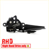 Black plastic and metal right-hand drive bonnet latch lock with springs for toyota hilux revo 2015-2017 back side