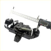Black plastic and metal bonnet latch striker with spring for mitsubishi pajero montero sport 1996-2008 back side view