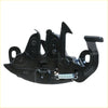 Black metal bonnet latch striker with visible spring mechanism for nissan navara d22 np300 shown from back side