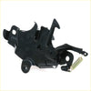 Black painted metal bonnet latch striker with coiled spring for toyota hilux 1988-1997 shown from back side