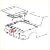 Red plastic bonnet latch striker lock with integrated brackets and fasteners for mitsubishi triton l200 1986-1996