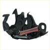 Black metal bonnet latch striker lock with pink and silver spring for nissan d22 navara 1997-2004 showing back side