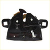Black metal bonnet latch striker lock with spring and silver screws for toyota hilux ute 1978-1983 seen from back side