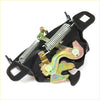 Black plastic and metal bonnet latch striker lock with spring mechanism for toyota hilux rn40 rn41 rn46 ln40 ln46 shown from back side
