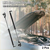 Black metal bonnet lift support struts with adjustable ends for Toyota Land Cruiser 2008-2021 shown from back side