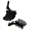 Black painted metal bonnet lock hinges for toyota hilux 1984-1988 shown from the back side