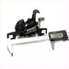 Black metal rear derailleur hanger with integrated spring mechanism shown from the back for Nissan Datsun Navara latch