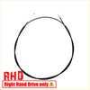 Black bonnet release cable with metallic connectors for right-hand drive mitsubishi triton l200 2005-2014