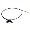 Black bonnet release cable for Nissan AD expert wingroad 1982-1999 with metallic connector and embossed logo housing