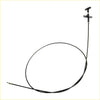Black rubber-coated bonnet release cable with t-shaped handle and metal ends for nissan ad expert wingroad 1982-1999