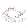 Red roof rack bonnet release cable for nissan ad expert wingroad 1982-1999 shown from back side