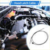Black hood latch cable with coiled design and metallic ends installed in engine bay for toyota chr 2018-2020