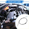 Black bonnet release cable for Toyota Highlander with blue-tipped end and metallic connectors for 2001-2023 models