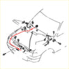 Red bonnet release cable routed under the hood connecting to components for toyota hilux surf 4runner 1989-1995