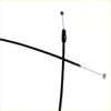 Black bonnet release cable for toyota hilux 2004-2015 with metallic end cap and black housing shown from back side