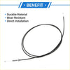 Black rubber-coated bonnet release cable for toyota land cruiser 2014 with metallic ends and small silver ball tip