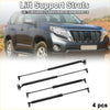 Black metal bonnet tailgate lift support struts set of four for toyota land cruiser prado 1998-2007