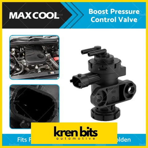 Black plastic boost pressure control valve solenoid with three threaded ports and mounting base for mazda bt50 ford