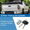 Silver rear trunk lock cylinder with black keys for toyota tundra 2014-2021 boot lock cylinder set
