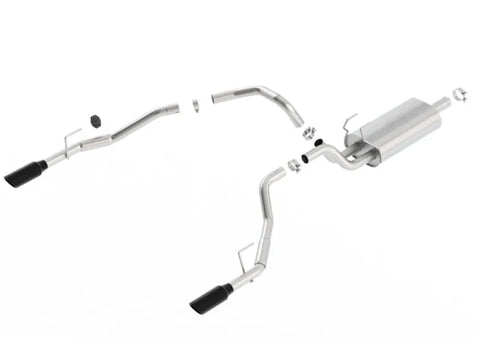 Borla Exhaust Borla 09-17 Ram 1500 5.7L V8 5in Single Tip Black Chrome Cat-Back Touring Exhaust Through Bumper