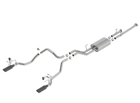 Borla Exhaust Borla 14-18 Toyota Tundra 4.6L/5.7L V8 AT 2&4WD Crew Max Cat-Back Touring Exhaust - Black Chrome Tip