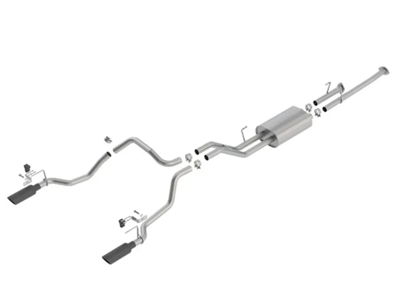Borla Exhaust Borla 14-18 Toyota Tundra 4.6L/5.7L V8 AT 2&4WD Crew Max Cat-Back Touring Exhaust - Black Chrome Tip