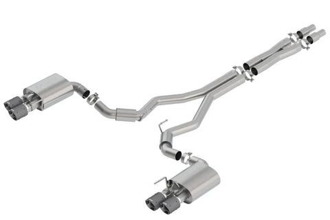 Borla Exhaust Borla 2018 Ford Mustang GT 5.0L AT/MT 3in S-Type Catback Exhaust Carbon Fiber Tips w/ Valves