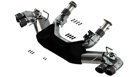 Borla Exhaust Borla 2020 Chevrolet Corvette C8 6.2L S-Type Exhaust System Dual Round Angle Cut Carbon Fiber Tips