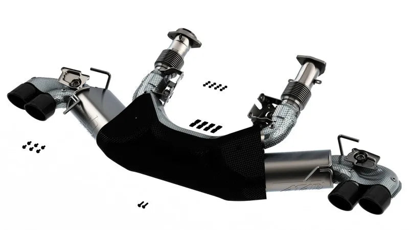 Borla Exhaust Borla 2020 Chevrolet Corvette C8 6.2 ATAK 3in Exhaust System Dual Round Rolled A/C Black Chrome Tips
