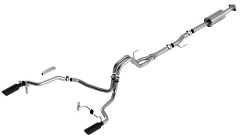 Borla Exhaust Borla F-150 2021 2.7L/3.5L 4dr CC SB EC STB Lar/KingR/Plnum/LTD 3/2.25 SRE CB S-Type BLK CHR Tips