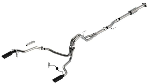 Borla Exhaust Borla F-150 2021 2.7L/3.5L 4dr CC SB EC STB Lari/King R/Plinum/LTD 3/2.25 SRE CB AK BLK CHR Tips