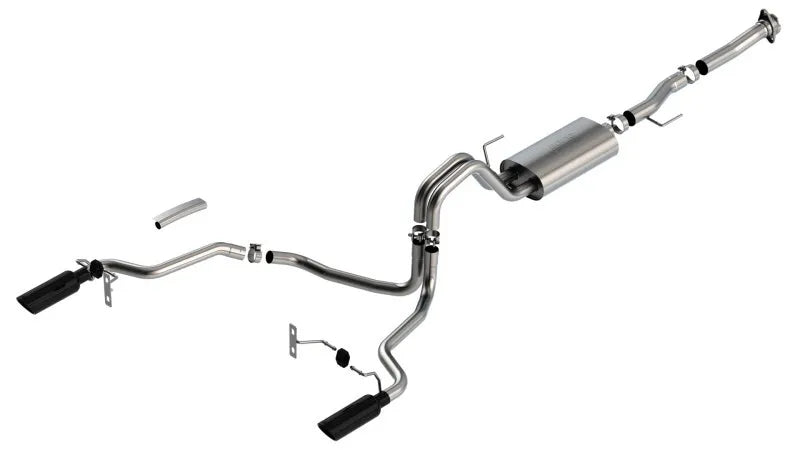 Borla Exhaust Borla F-150 2021 5.0L 2dr RC SB (122.8 WB) XL/XLT 3/2.25 SRE Cat-Back S-Type Black Chrome Tips