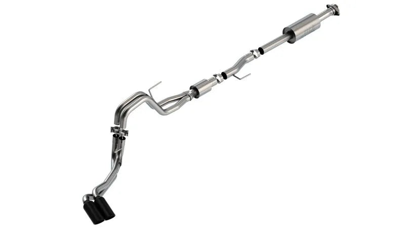 Borla Exhaust Borla F-150 2021 5.0L 4dr CC SB EC STB Lariat/KR/Pltm/LTD 3/2.25 DSE Cat-Back S-Type Black CHR Tips