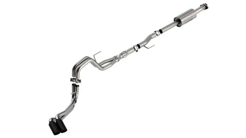 Borla Exhaust Borla F-150 2021 5.0L 4dr CC SB EC STB Lariat/KR/Platnm/LTD 3/2.25 DSE Cat-Back ATAK Black CHR Tips