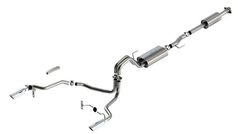 Borla Exhaust Borla F-150 2021 3.3L CC SB EC STB XL/XLT/Lariat/KR/Plnm/LTD 3/2.25 SRE Cat-Back S-Type Chrome Tips