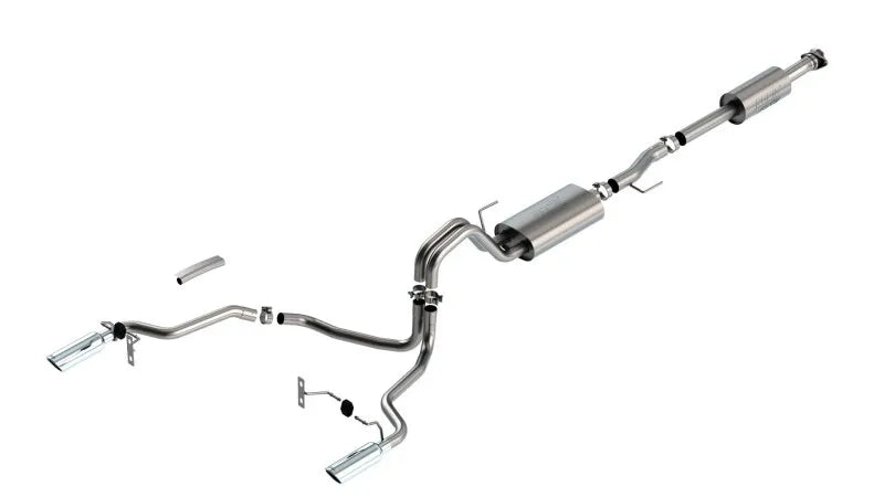 Borla Exhaust Borla F-150 2021 3.3L CC SB EC STB XL/XLT/Lariat/KR/Plnm/LTD 3/2.25 SRE Cat-Back ATAK Chrome Tips