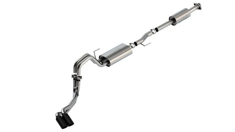 Borla Exhaust Borla F-150 2021 3.3L CC SB EC STB XL/XLT/Lariat/KR/Plnm/LTD 3/2.25 DSE Cat-Back S-Type BLK CHR Tips