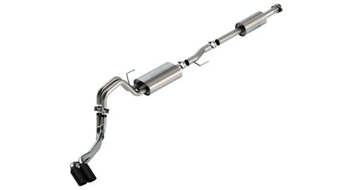 Borla Exhaust Borla F-150 2021 3.3L CC SB EC STB XL/XLT/Lariat/KR/Plnm/LTD 3/2.25 DSE Cat-Back ATAK Black CHR Tips