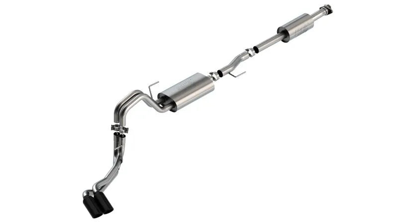 Borla Exhaust Borla F-150 2021 3.3L CC SB EC STB XL/XLT/Lariat/KR/Plnm/LTD 3/2.25 DSE Cat-Back ATAK Black CHR Tips