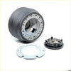 Black rubber boss kit steering hub cover with metallic inner ring and blue seal for Nissan Datsun classic cars