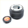Black rubber boss kit steering wheel hub with silver metal ring and orange max ii 3200 cap for nissan datsun cars