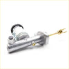 Silver metal brake clutch master cylinder with black rubber cap and brass fittings for nissan datsun 200sx se-r lucino