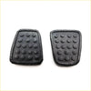 Black rubber brake clutch pedal pads with textured raised circular bumps for grip for mazda familia coupe 1963-1968