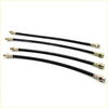 Four black hydraulic brake hoses with metallic threaded fittings for nissan datsun 521 ute 1968-1973