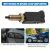 Black plastic brake light stop lamp switch with brass threaded stem and hex nut for Mazda Miata and Toyota 4Runner
